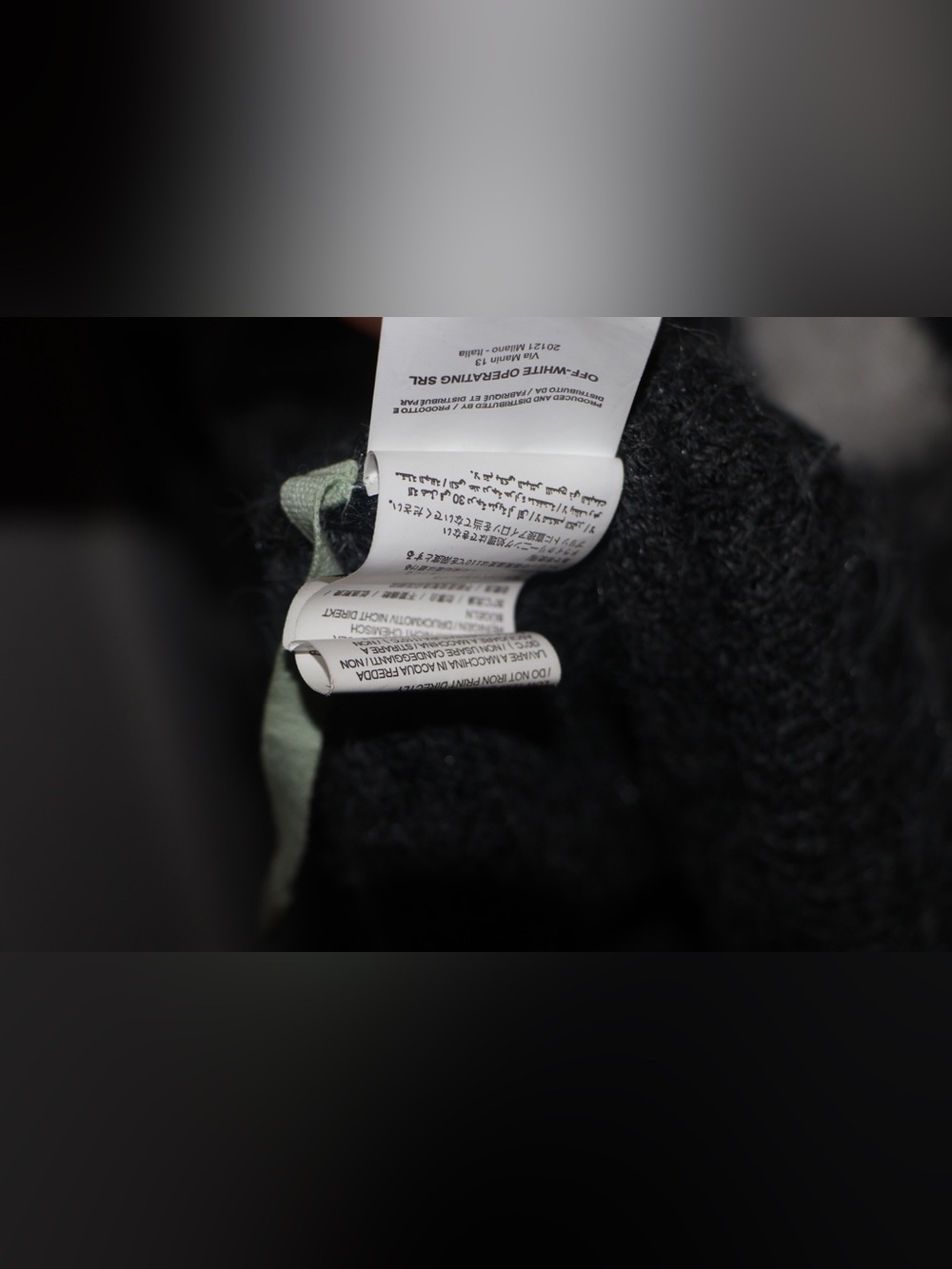 Off-White Black and White Arrow Mohair Crewneck Sweater - Picture 9 of 10